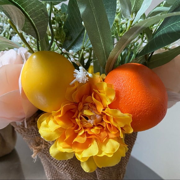 Floral/Citrus Mandarin & Lemon Decorative Arrangements Set of 2 🍊 - Picture 2 of 5